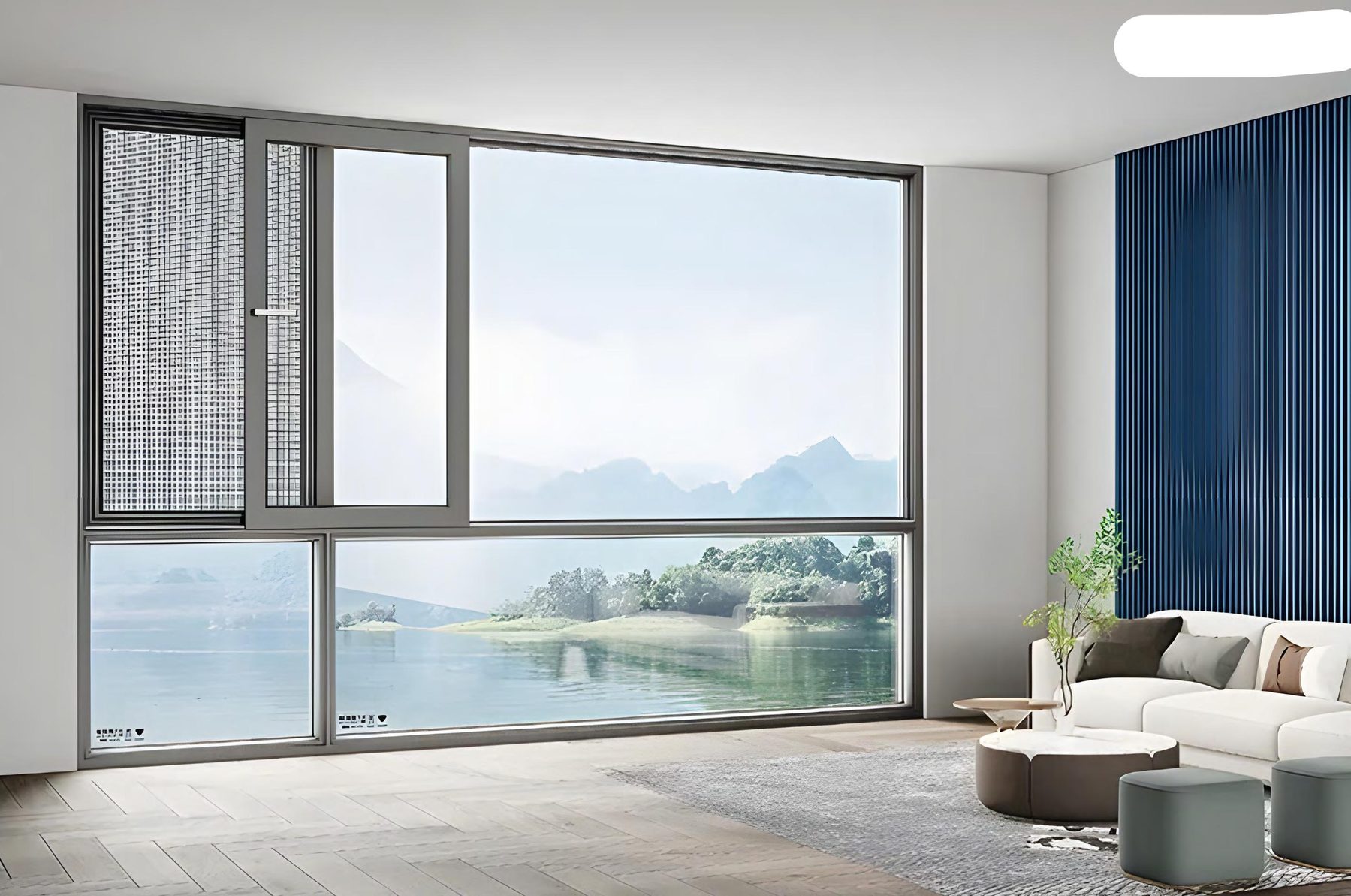 YFG90 Three-Cavity Integrated Screen System Window in a project
